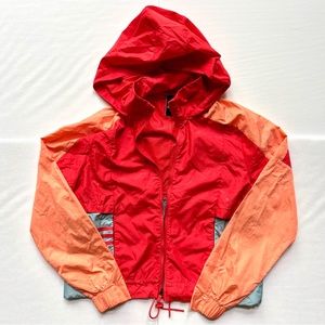 Adidas Red/Orange Mesh Lined Windbreaker Size Small